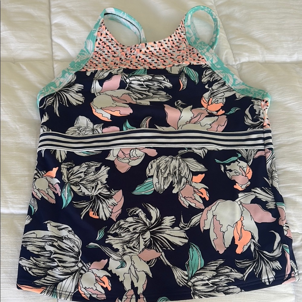 Athleta Kids Swim Top - Navy, Pink, and Mint